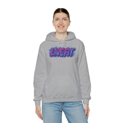 LIVE FIT Hoodie Sweatshirt - Motivational Fitness Pullover - Unisex Gym Hoodie - S-5XL