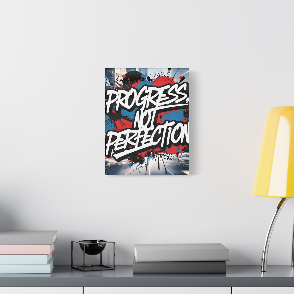 Progress Not Perfection Canvas Wall Art - Motivational Home Decor
