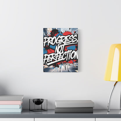 Progress Not Perfection Canvas Wall Art - Motivational Home Decor