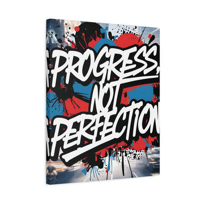 Progress Not Perfection Canvas Wall Art - Motivational Home Decor