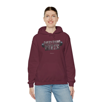 Everything Hurts! Gym Life Workout Hoodie - Funny Fitness Sweatshirt - Barbell Design - S-5XL