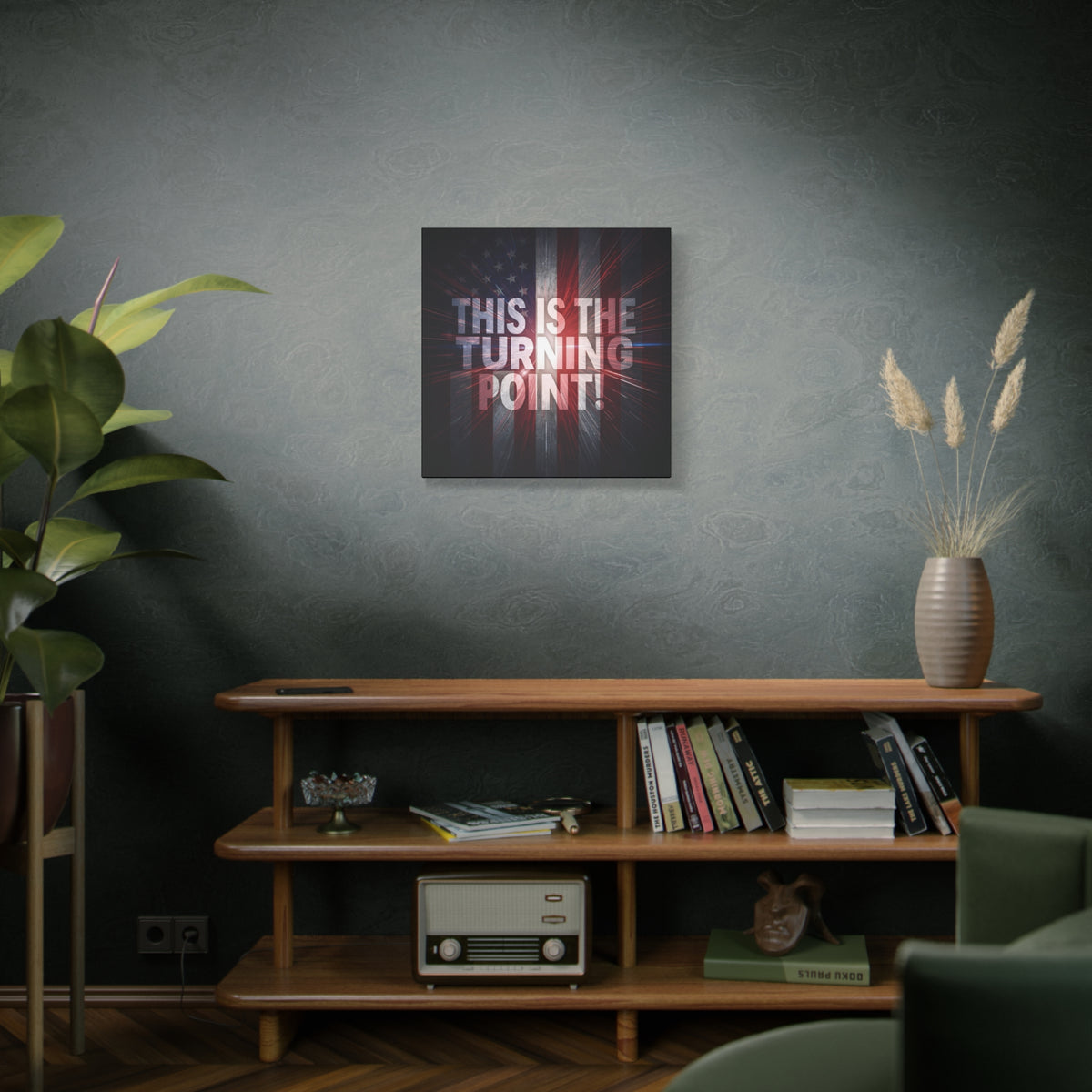 This Is The Turning Point! Canvas Wall Art - Patriotic American Flag - Red White Blue - Motivational Decor - 36 Sizes