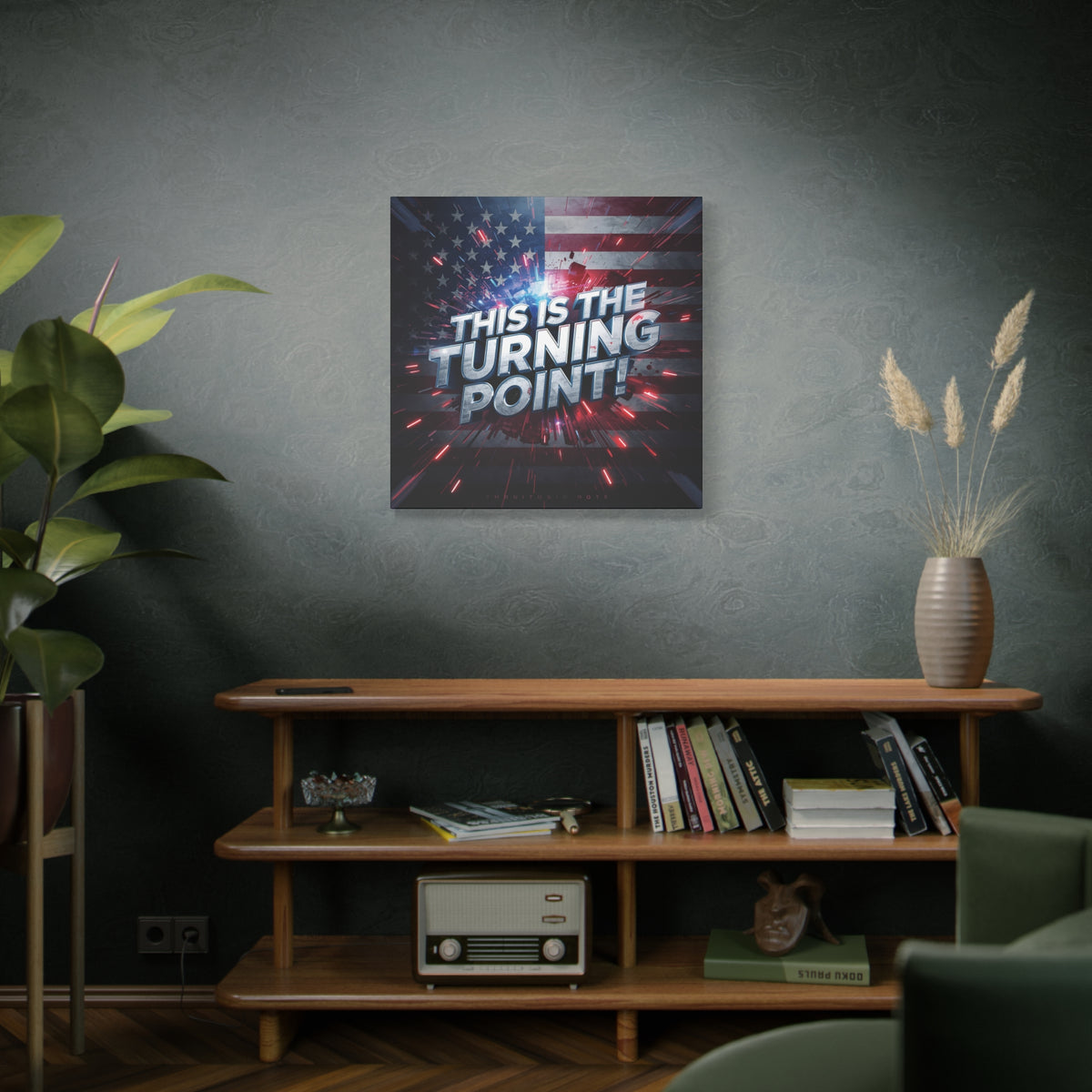 This Is The Turning Point! Canvas Wall Art - Patriotic American Flag - Red White Blue - Motivational Decor - 32 Sizes