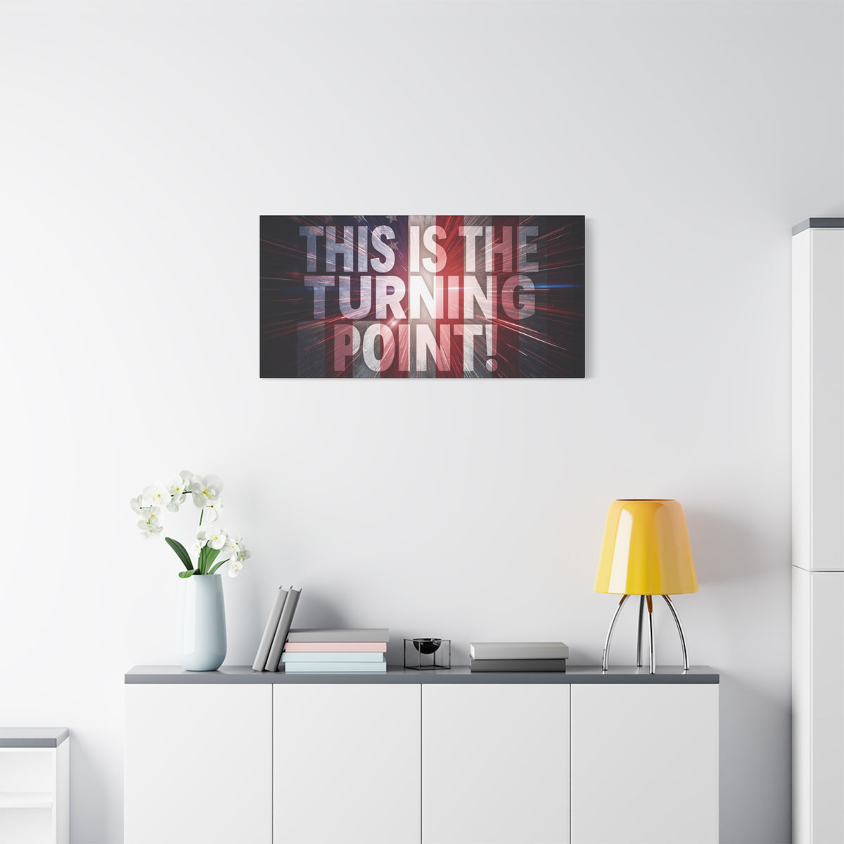 This Is The Turning Point! Canvas Wall Art - Patriotic American Flag - Red White Blue - Motivational Decor - 36 Sizes