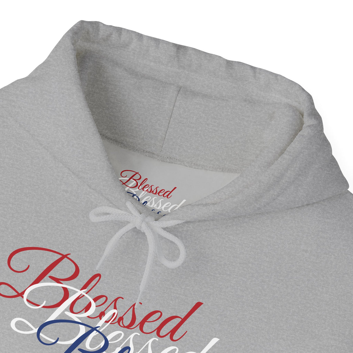 Blessed Hoodie - Patriotic Red White Blue - Unisex Pullover - Front & Back Print - S-5XL