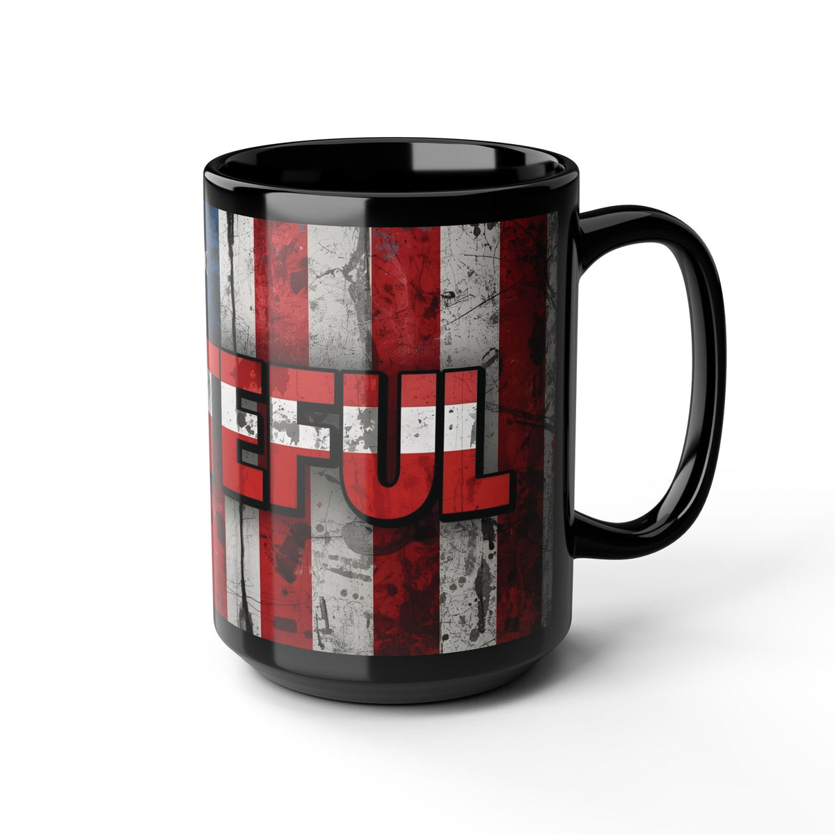 Grateful Mug - Vintage American Flag Design - Patriotic Gift - 11oz/15oz