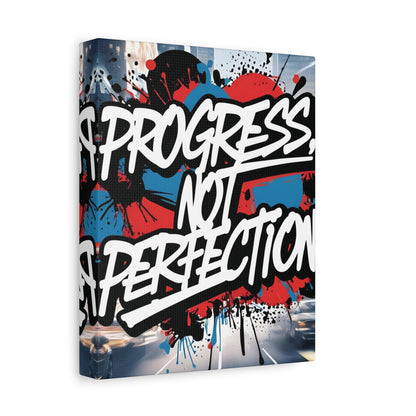 Progress Not Perfection Canvas Wall Art - Motivational Home Decor