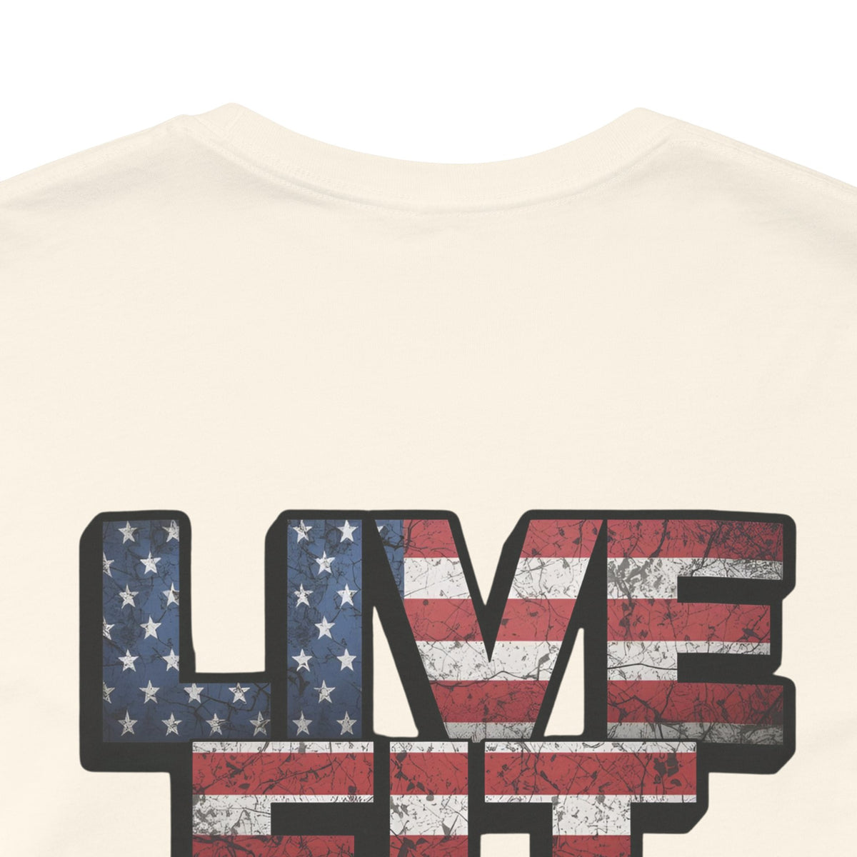 LIVE FIT Patriotic T-Shirt - American Flag Red White Blue - Unisex Fitness Tee