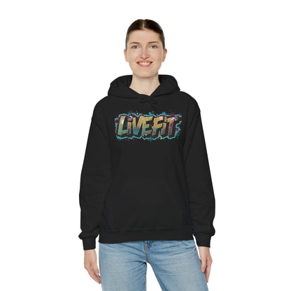 LIVE FIT Hoodie - Unisex Heavy Blend Sweatshirt - Fitness Gym Wear - Workout Apparel - S-5XL