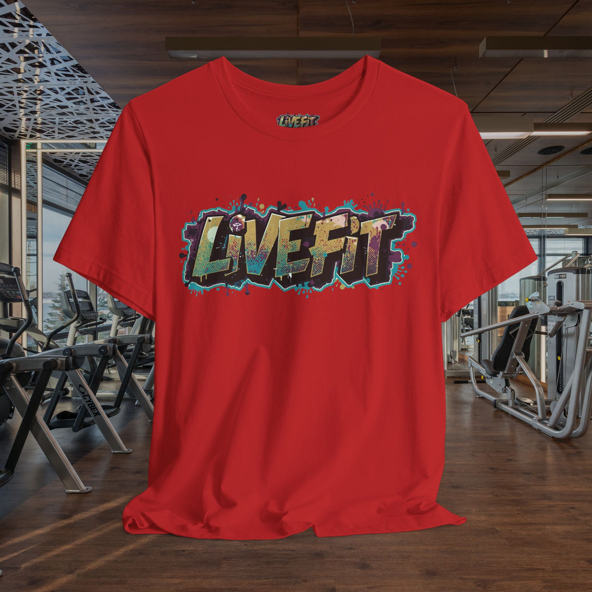 LIVE FIT Graphic Fitness Tee - Motivational Workout T-Shirt - Unisex XS-4XL