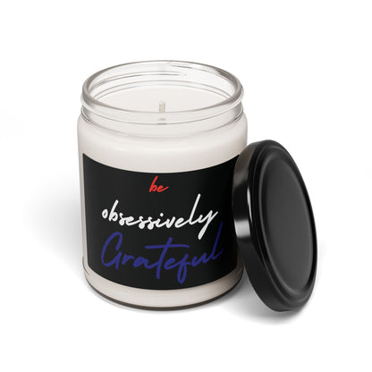 Be Obsessively Grateful Scented Soy Candle - 9oz - Red White Blue - Inspirational Gift - 10 Scent Options