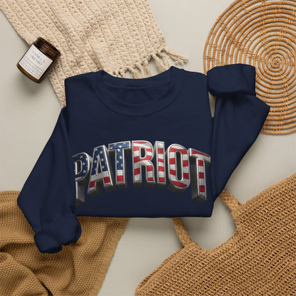 Patriot Fit Life Crewneck Sweatshirt - Arched American Flag 'PATRIOT' Graphic | Unisex S-4XL