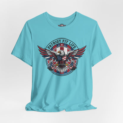 Patriot Fit Life Bald Eagle T-Shirt - American Flag Graphic Tee - Unisex Workout Shirt
