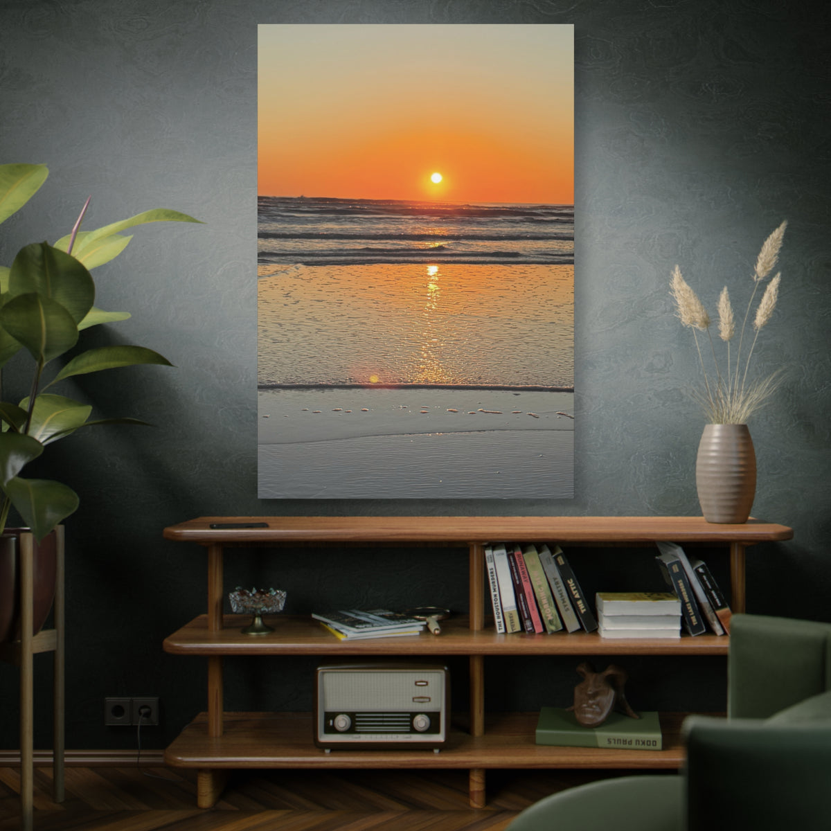 Sunset Beach Canvas Print, Ocean Decor, Wall Art, Home Decor, Coastal Artwork for Living Room