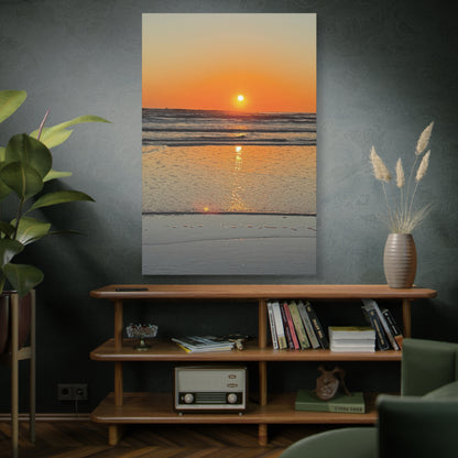 Sunset Beach Canvas Print, Ocean Decor, Wall Art, Home Decor, Coastal Artwork for Living Room