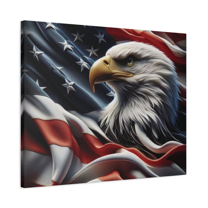 Patriotic Eagle Canvas Wall Art - American Flag Decor - Red White Blue - Gallery Wrapped - 27 Sizes - Veteran Gift