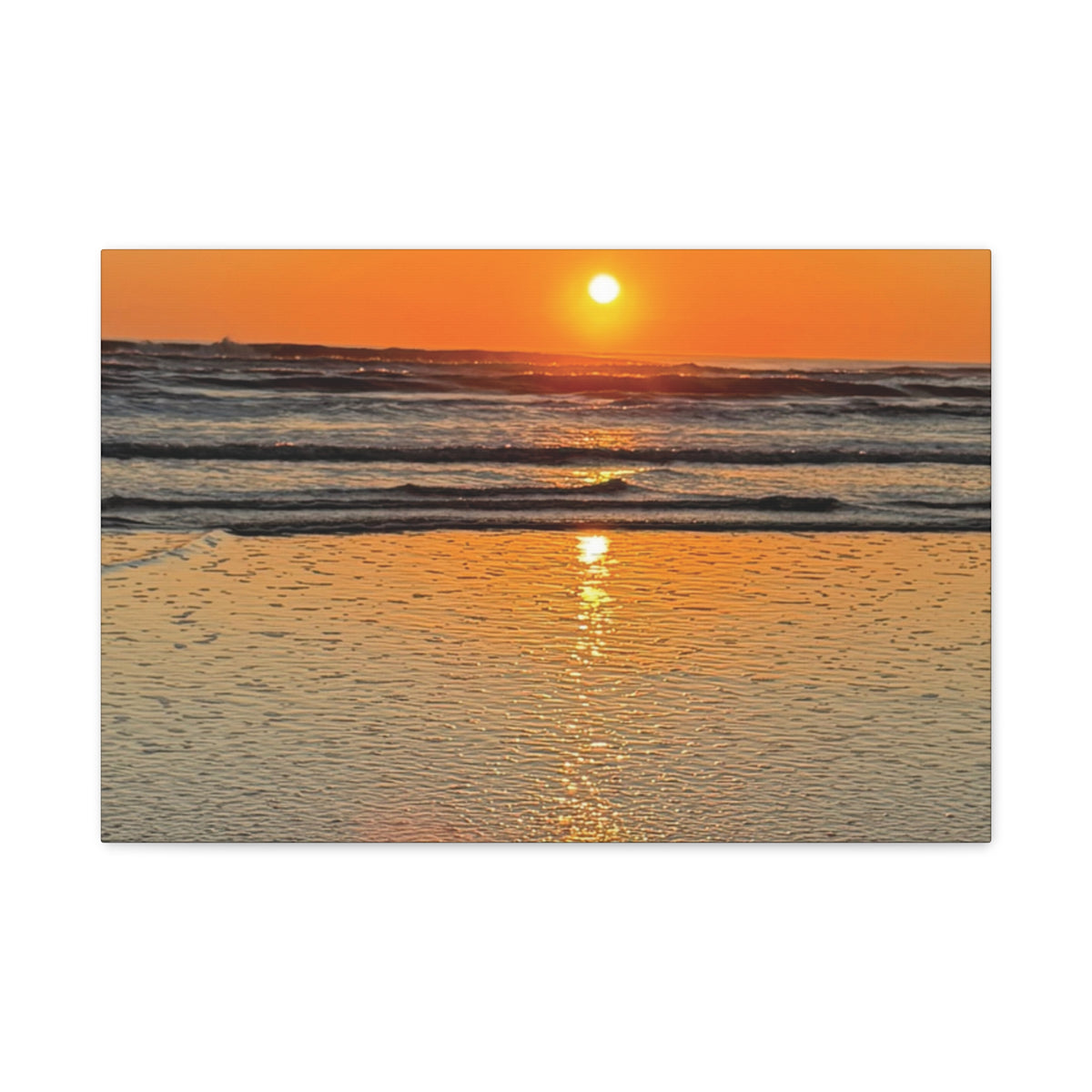 Sunset Beach Canvas Print, Ocean Decor, Wall Art, Home Decor, Coastal Artwork for Living Room