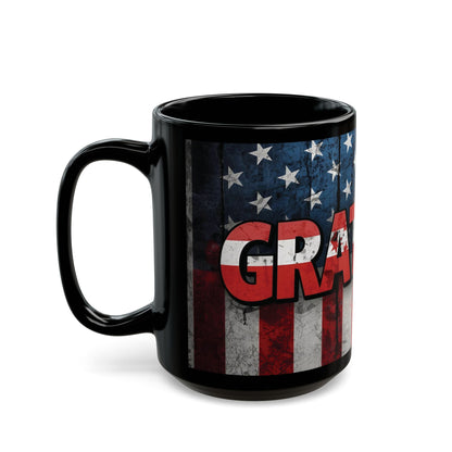 Grateful Mug - Vintage American Flag Design - Patriotic Gift - 11oz/15oz