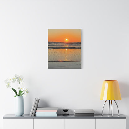 Sunset Beach Canvas Print, Ocean Decor, Wall Art, Home Decor, Coastal Artwork for Living Room