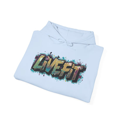 LIVE FIT Hoodie - Unisex Heavy Blend Sweatshirt - Fitness Gym Wear - Workout Apparel - S-5XL