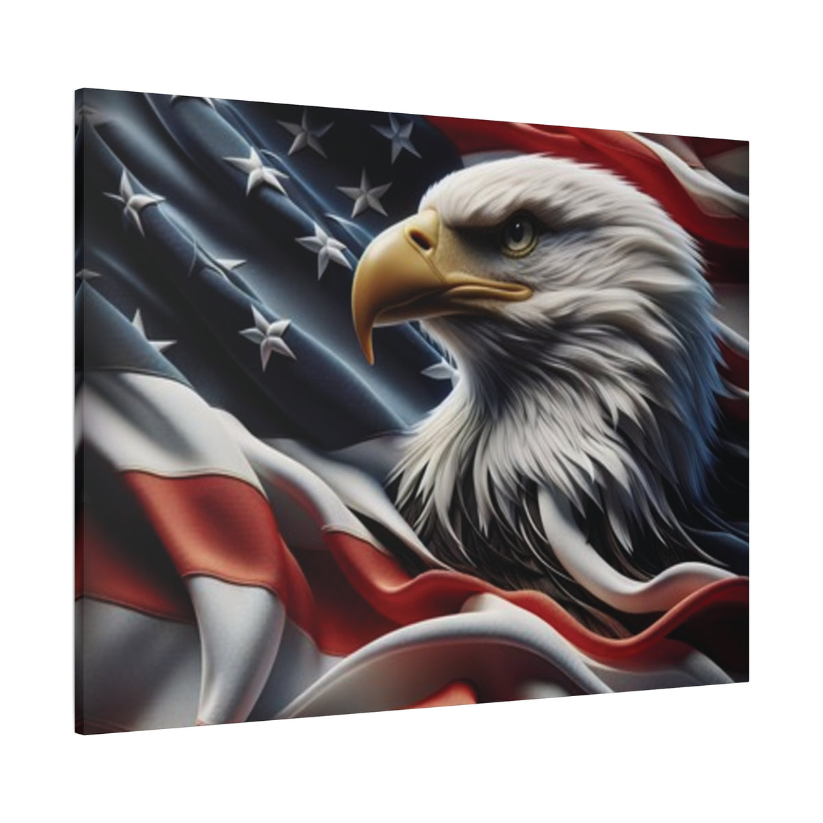 Patriotic Eagle Canvas Wall Art - American Flag Decor - Red White Blue - Gallery Wrapped - 27 Sizes - Veteran Gift