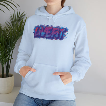 LIVE FIT Hoodie Sweatshirt - Motivational Fitness Pullover - Unisex Gym Hoodie - S-5XL