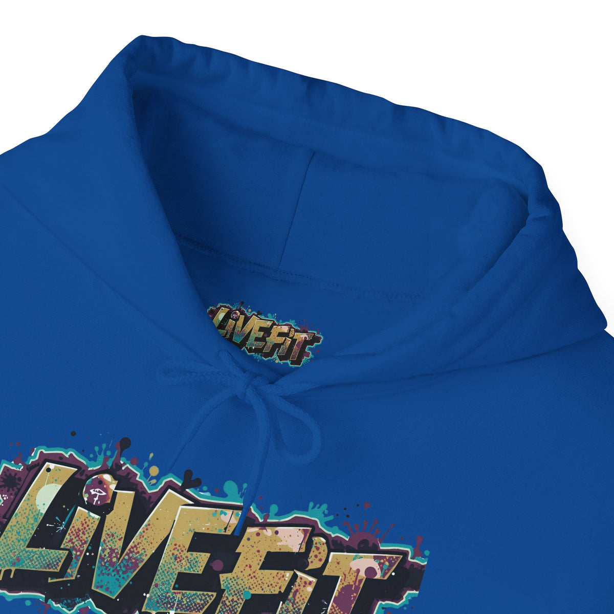 LIVE FIT Hoodie - Unisex Heavy Blend Sweatshirt - Fitness Gym Wear - Workout Apparel - S-5XL