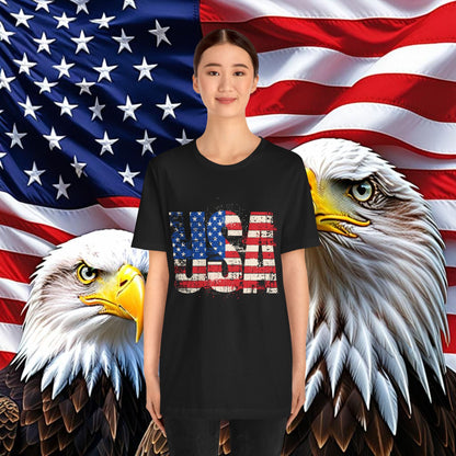 USA Red White Blue - American Flag T-Shirt - Patriotic Unisex Tee - S-3XL