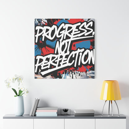Progress Not Perfection Canvas Wall Art - Motivational Home Decor