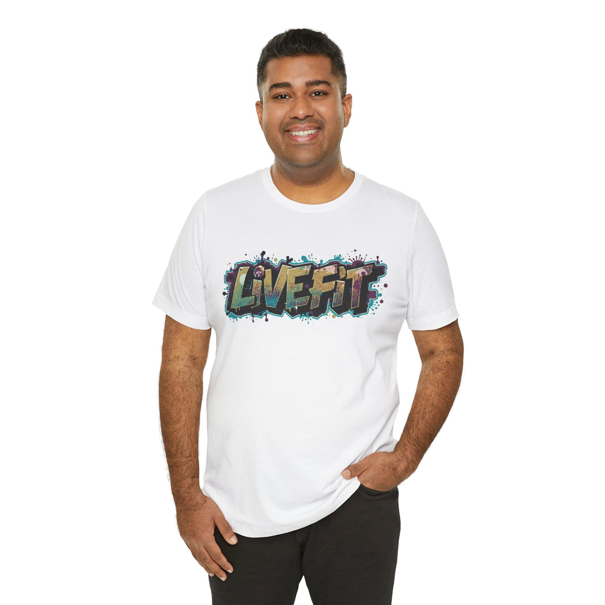 LIVE FIT Graphic Fitness Tee - Motivational Workout T-Shirt - Unisex XS-4XL