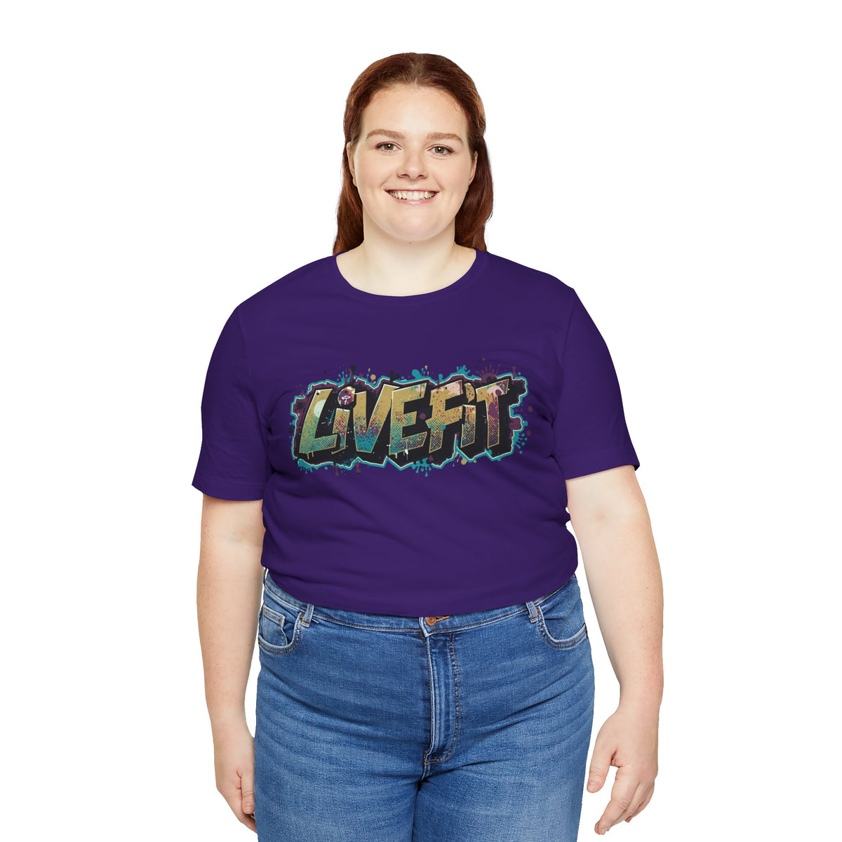 LIVE FIT Graphic Fitness Tee - Motivational Workout T-Shirt - Unisex XS-4XL