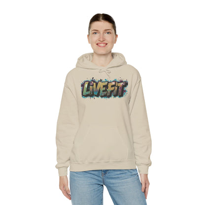 LIVE FIT Hoodie - Unisex Heavy Blend Sweatshirt - Fitness Gym Wear - Workout Apparel - S-5XL