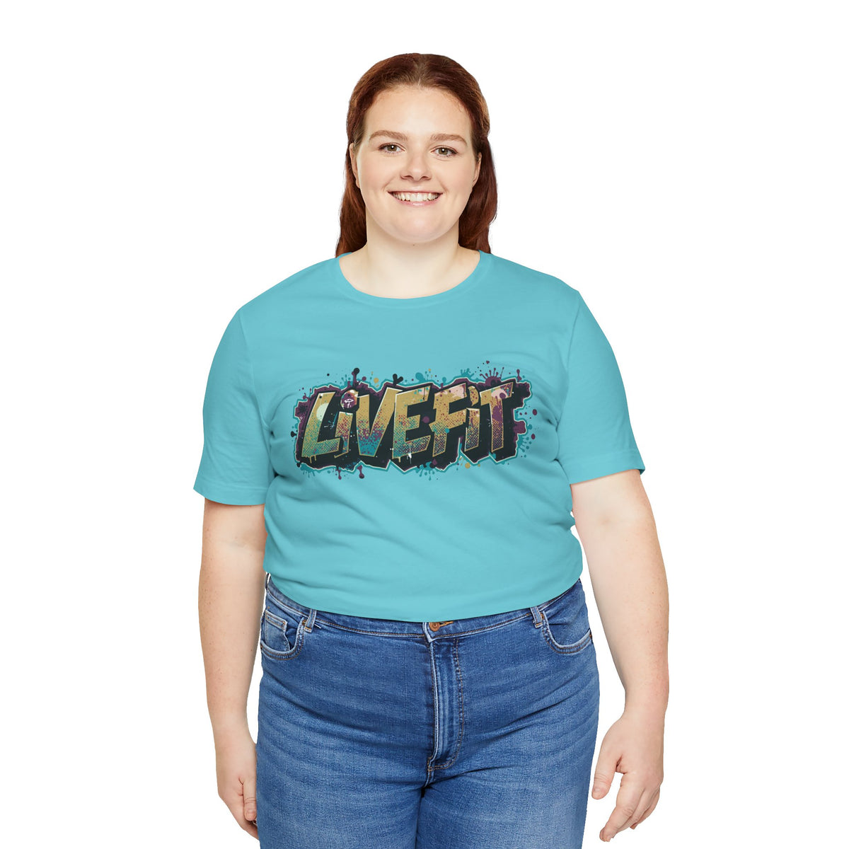 LIVE FIT Graphic Fitness Tee - Motivational Workout T-Shirt - Unisex XS-4XL