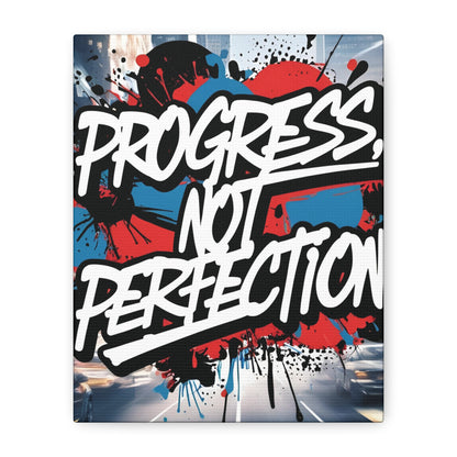Progress Not Perfection Canvas Wall Art - Motivational Home Decor