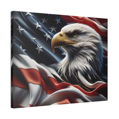 Patriotic Eagle Canvas Wall Art - American Flag Background - USA Decor