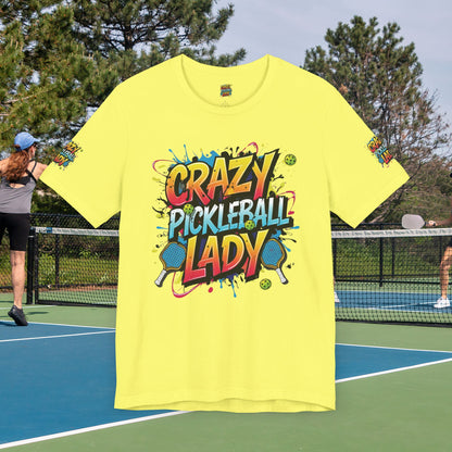 Crazy Pickleball Lady T-Shirt - Funny Pickleball Tee - Unisex Graphic Shirt - XS-5XL