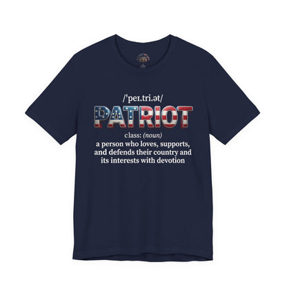 Patriot Definition Tee — American Flag Text Patriotic T‑Shirt - Patriot Fit Life