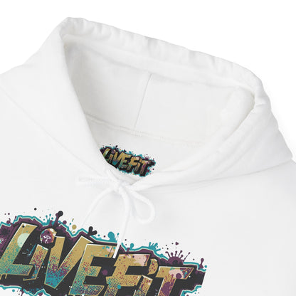 LIVE FIT Hoodie - Unisex Heavy Blend Sweatshirt - Fitness Gym Wear - Workout Apparel - S-5XL