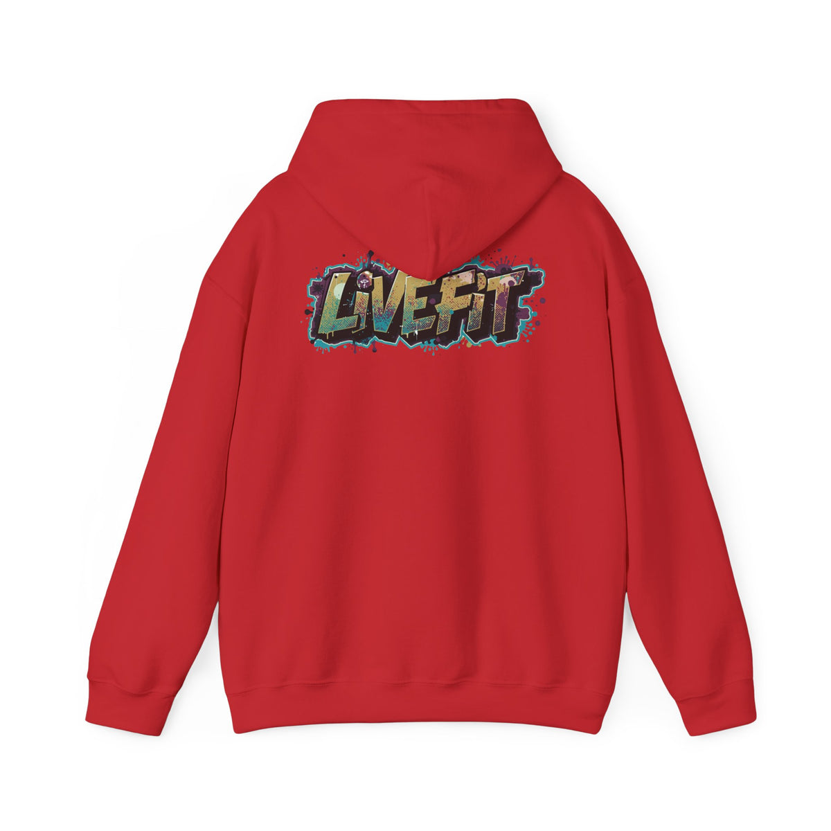LIVE FIT Hoodie - Unisex Heavy Blend Sweatshirt - Fitness Gym Wear - Workout Apparel - S-5XL