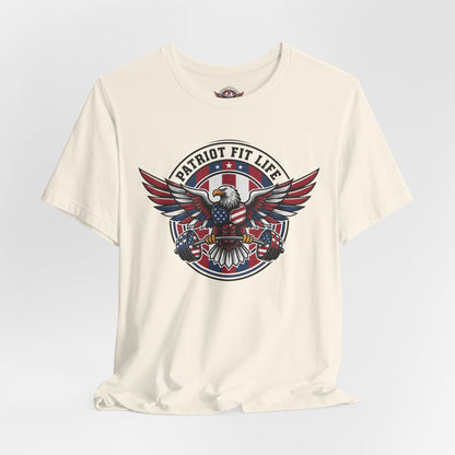Patriot Fit Life Bald Eagle T-Shirt - American Flag Graphic Tee - Unisex Workout Shirt
