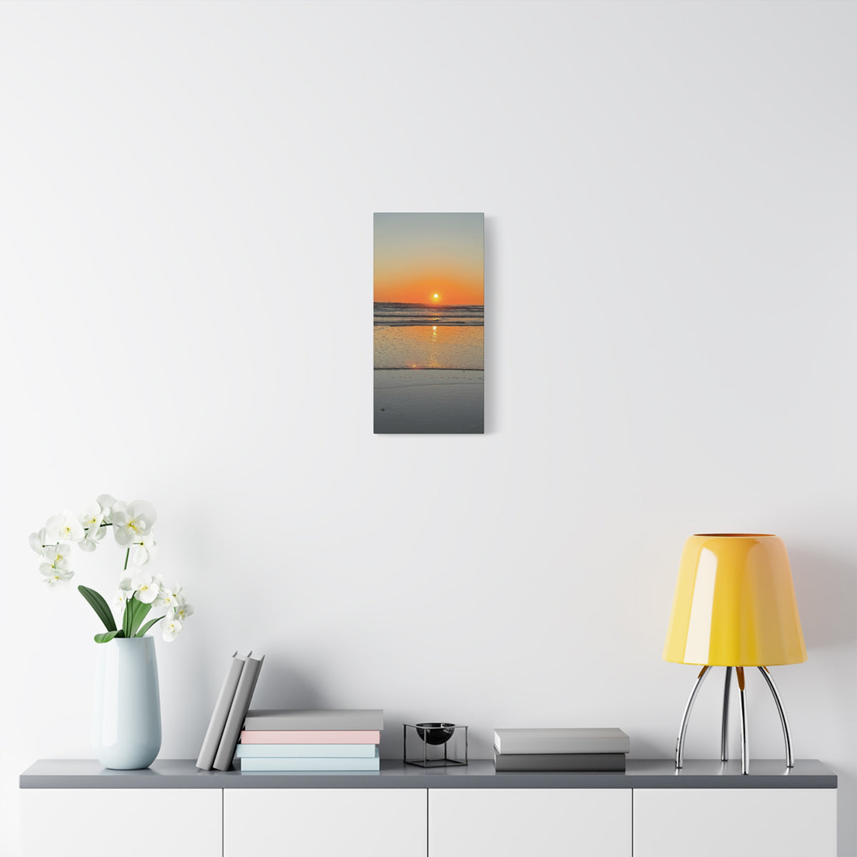 Sunset Beach Canvas Print, Ocean Decor, Wall Art, Home Decor, Coastal Artwork for Living Room