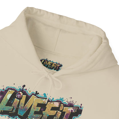 LIVE FIT Hoodie - Unisex Heavy Blend Sweatshirt - Fitness Gym Wear - Workout Apparel - S-5XL