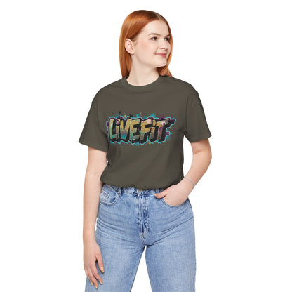 LIVE FIT Graphic Fitness Tee - Motivational Workout T-Shirt - Unisex XS-4XL