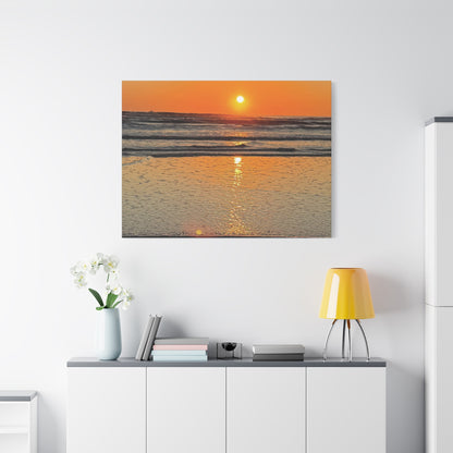 Sunset Beach Canvas Print, Ocean Decor, Wall Art, Home Decor, Coastal Artwork for Living Room