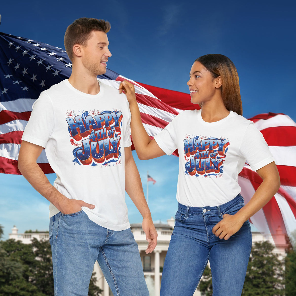 Happy 4th of July T-Shirt - Independence Day Bald Eagle - American Flag Graphic Tee