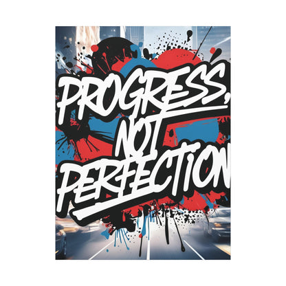 Progress Not Perfection Canvas Wall Art - Motivational Home Decor