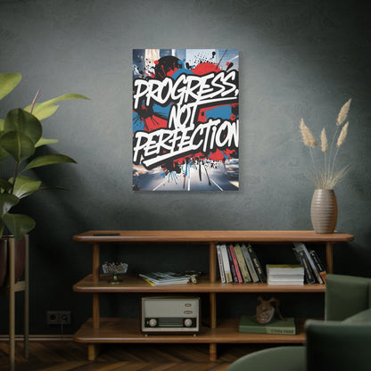 Progress Not Perfection Canvas Wall Art - Motivational Home Decor