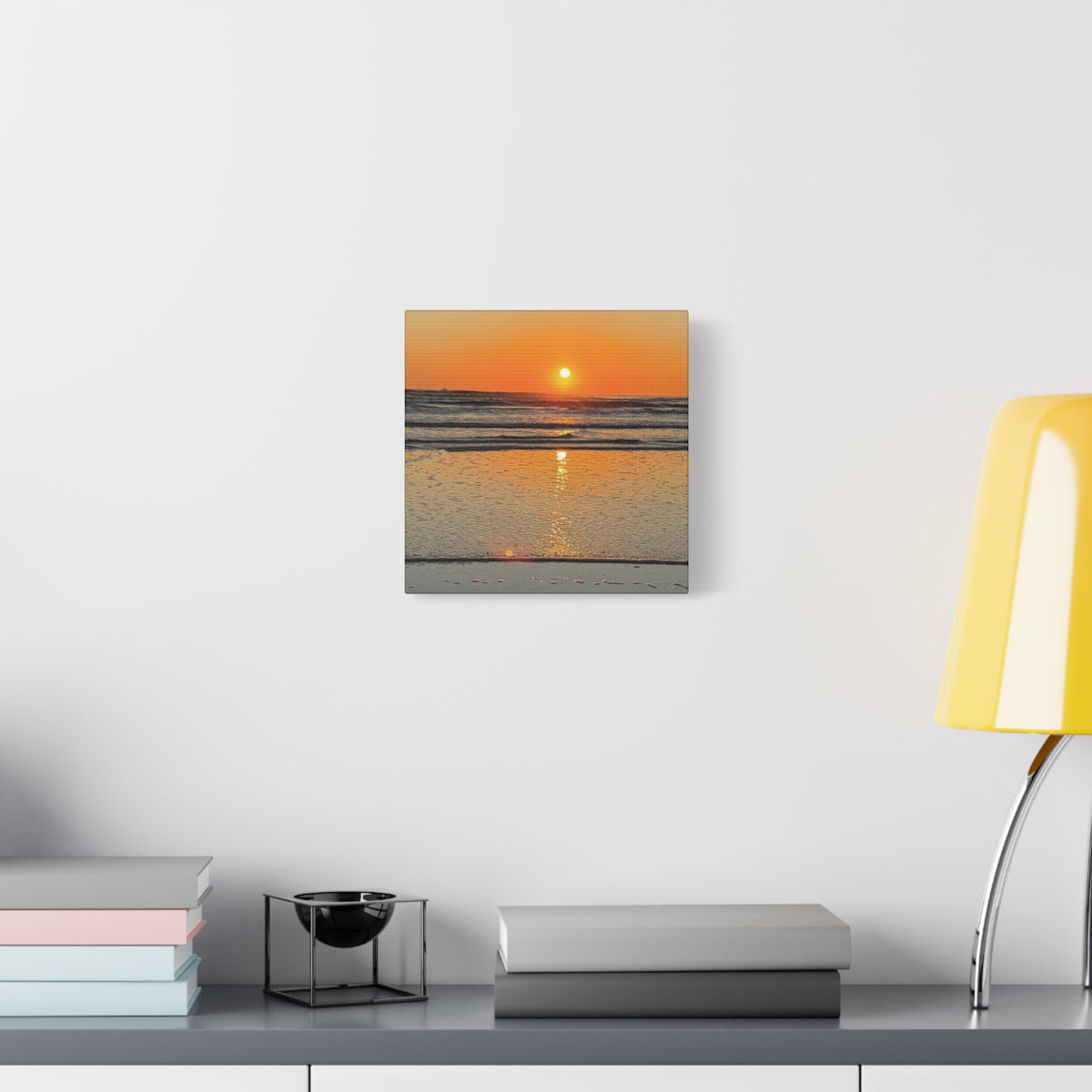 Sunset Beach Canvas Print, Ocean Decor, Wall Art, Home Decor, Coastal Artwork for Living Room