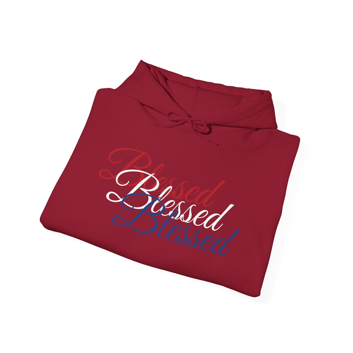 Blessed Hoodie - Patriotic Red White Blue - Unisex Pullover - Front & Back Print - S-5XL