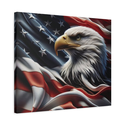 Patriotic Eagle Canvas Wall Art - American Flag Decor - Red White Blue - Gallery Wrapped - 27 Sizes - Veteran Gift